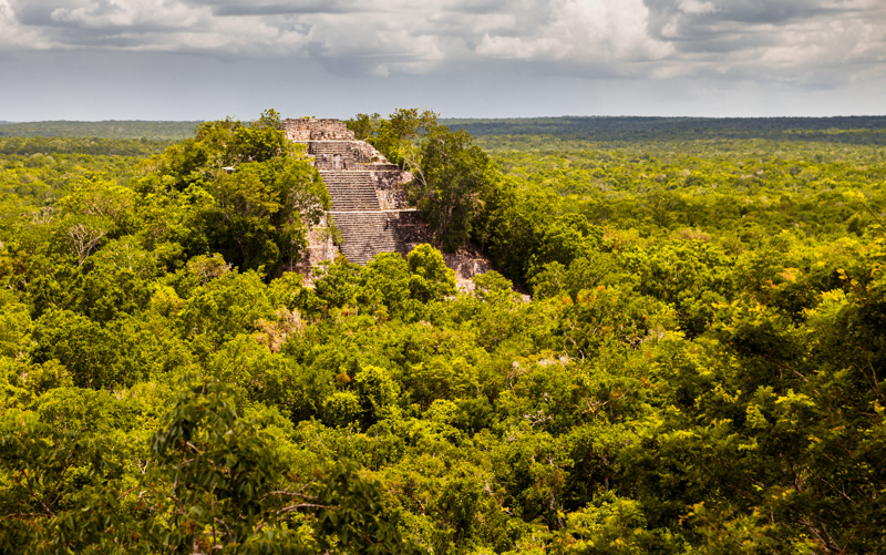 The ruins of Calakmul in Campeche, Mexico