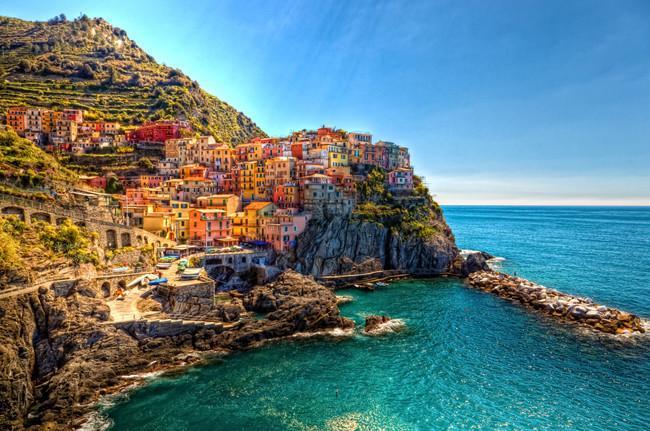 Manarola, the most colorful little town in the world in Liguria, Italy